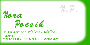 nora pocsik business card